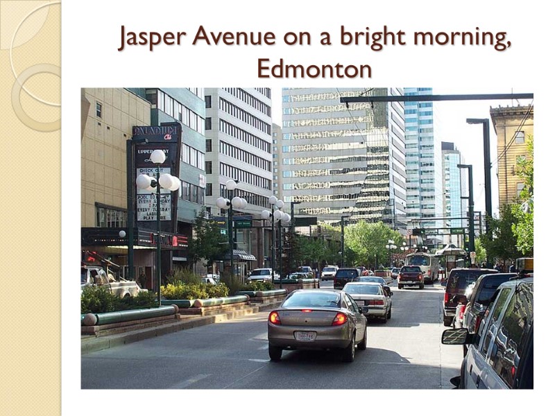 Jasper Avenue on a bright morning, Edmonton